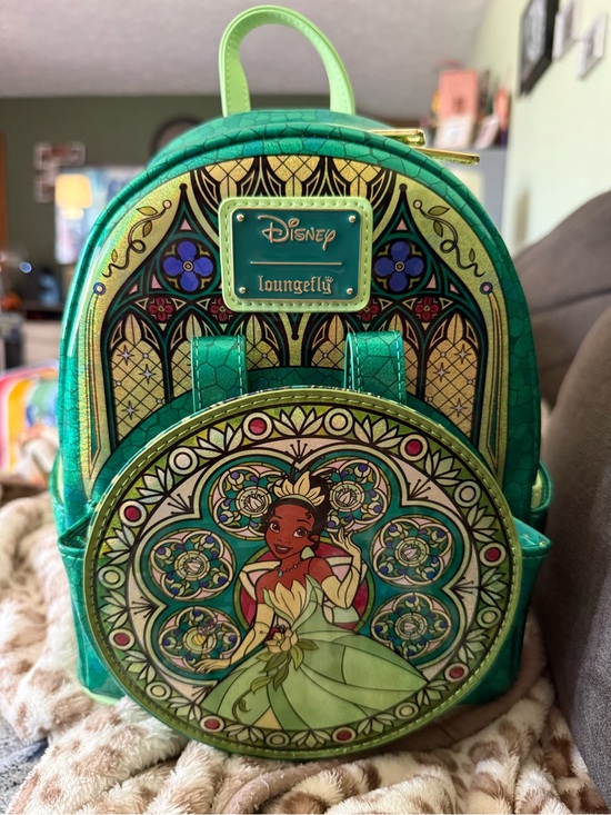 Loungefly Handbags - Loungefly Green Tiana Stained-Glass Mini Backpack